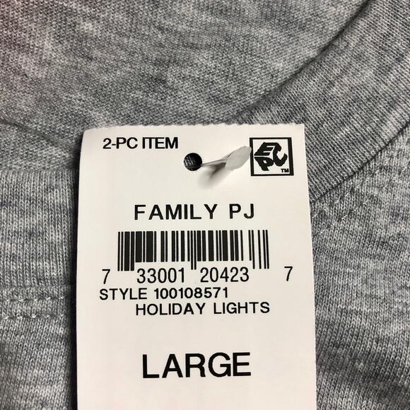 Holiday Family PJs Blue and Grey Holiday Lights 2 Piece Set - Size Large - Picture 16 of 16